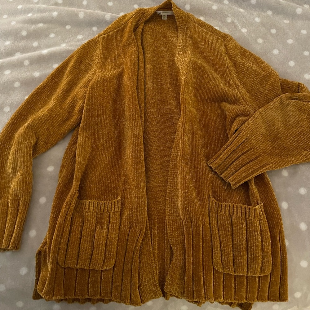 Mustard Fleece Cardigan